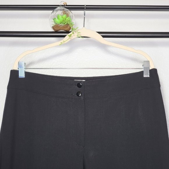 Armani Collezioni Black Wide Leg Pants Size 12 - Picture 2 of 6